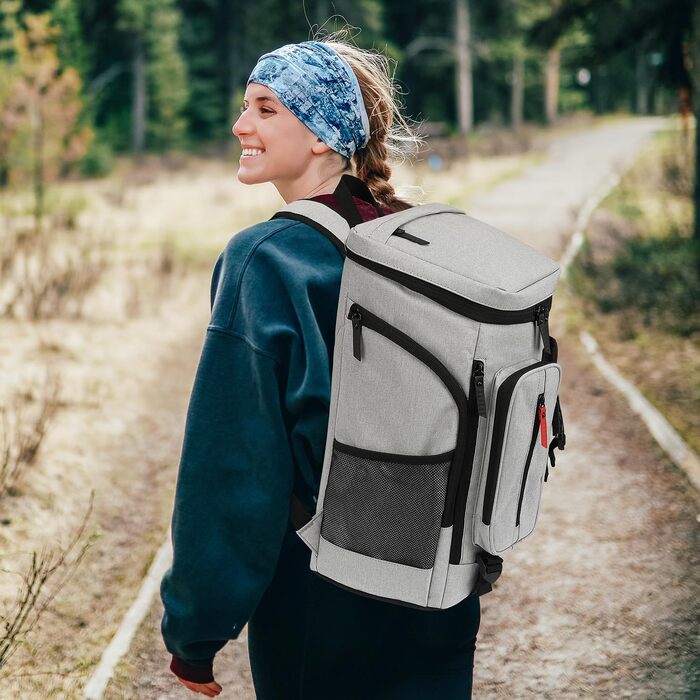 Терморюкзак TUGUAN 30L для пікніка, кемпінгу та пляжу (сірий)