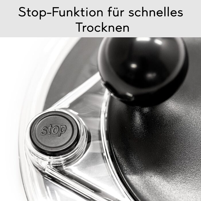 Салатниця-швидкокрутка з нержавіючої сталі – для миття, просушування та зберігання салату. BPA-free, об'єм 4,5 л, з ручним приводом