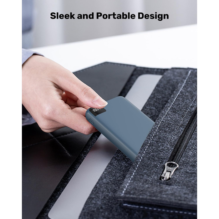 Power Bank SOARAISE 27000mAh з LED-дисплеєм: зарядний акумулятор для телефону та планшета (блакитний)