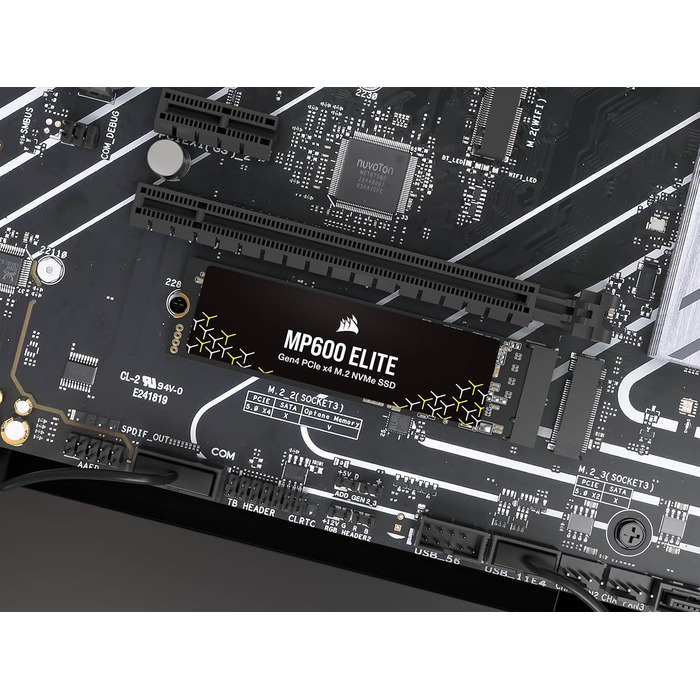 SSD CORSAIR MP600 ELITE 1TB M.2 PCIe Gen4 x4 NVMe - Швидкий диск для ігор та ПК, 7000 МБ/с
