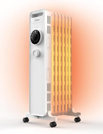 Електричний масляний радіатор Midea NY1507-22M 1500W, 7 секцій, з термостатом, білий