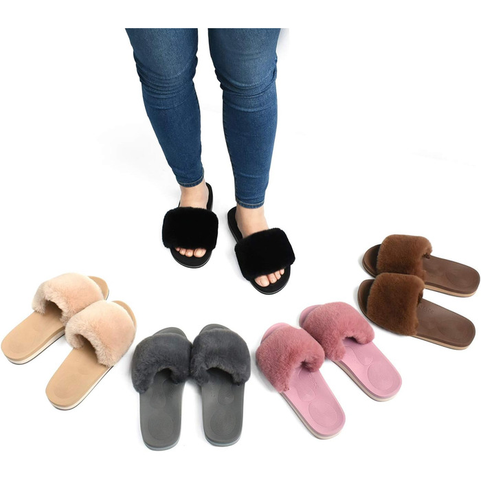 Тапочки халатні жіночі COFACE з хутром, теплі домашні сліпони, чорні, 39 EU