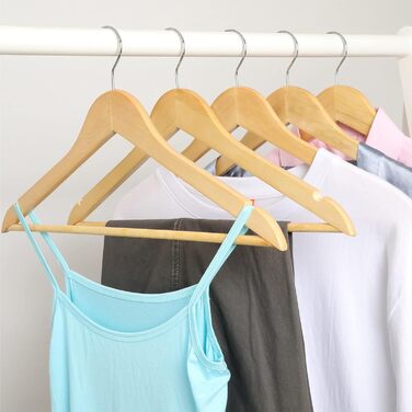 Дерев'яні вішалки для одягу з зачіпками для спідниць та штанів, 360° обертання, 20 шт. (білі)