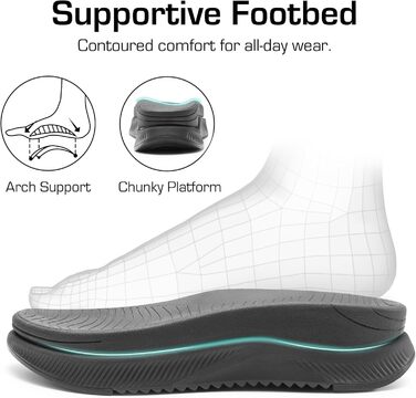 DREAM PAIRS Сандалі жіночі трекінгові для хайкінгу та спорту (43 EU, Чорні)
