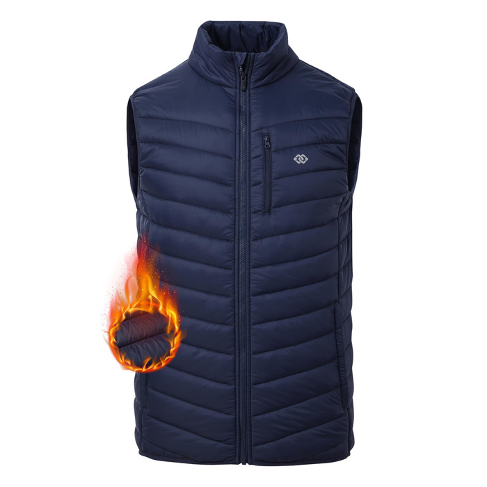 Чоловіча жилетка MoFiz: легка степна жилетка з коміром-стійкою, тепла, з підкладкою, гібридна, для активного відпочинку, роботи, гольфу, хайкінгу, темно-синього кольору