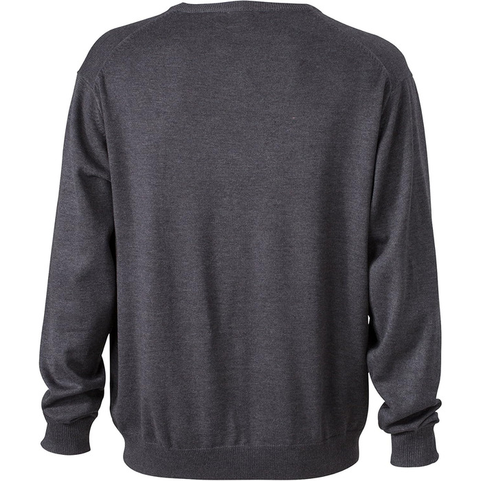 Кардиган чоловічий James & Nicholson V-подібний виріз, сірий (антрацит-меланж), XL