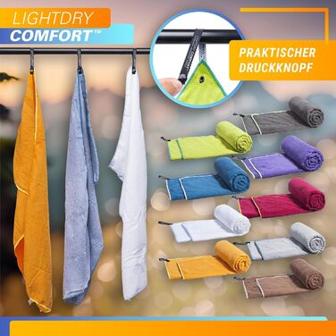 LightDry® Original Мікрофіброве спортивне рушник для подорожей - рушник для басейну, спорту та фітнесу, швидковисихаючий, антибактеріальний (60 x 30 см, лайм)