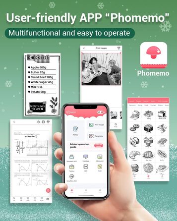 Phomemo Mini M04AS: Портативний Термопринтер Bluetooth для iOS/Android, 15/53/80/110 мм, 300DPI, для документів, фото, етикеток