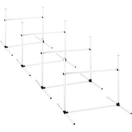 Набір для аджиліті для собак 4-TLG, комплект для тренувань собак, регульована висота, з сумкою, PVC, білий