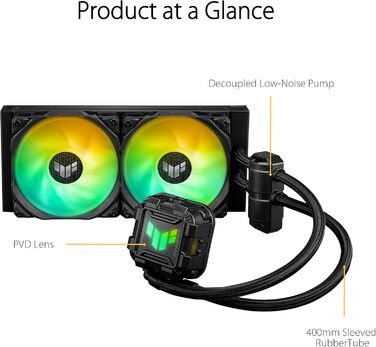 Система водяного охолодження ASUS TUF Gaming LC II 240 ARGB - 2 вентилятори, чорний колір