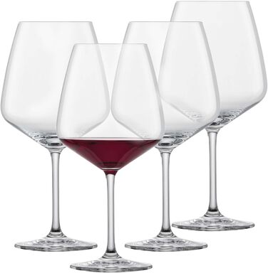 Бокали для червоного вина SCHOTT ZWIESEL Burgundy Tulip, набір 4 шт, бургундські келихи з тританової кришталю, для вина, вироблено в Німеччині, можна мити в посудомийній машині