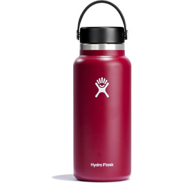 HYDRO FLASK - 1180ml (40oz) Water Bottle - Insulated Stainless Steel Water Bottle - Sports Bottle with Leakproof Flex Cap Lid & Strap - Dishwasher Safe Thermos Bottle - Wide Mouth Opening - (Flex Cap, Berry)