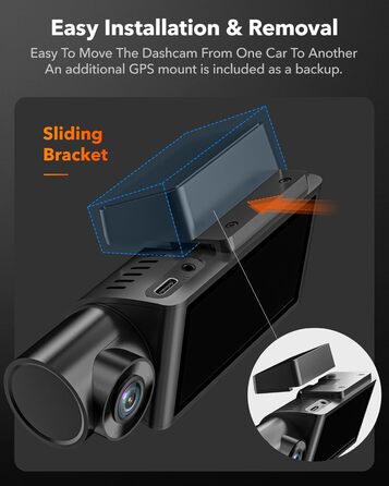 WOLFBOX i07: Автомобільний відеореєстратор 3-камерний з WiFi GPS, 4K+1080P+1080P, 2.5K+1080P+1080P, LCD 3