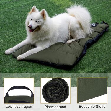 OneTigris Dog Blanket 110 x 68cm Washable, Dog Mat Comfort and Soft Waterproof Dog Bed, Dog Cushion for Travel Camping Outdoor - Olive Drab