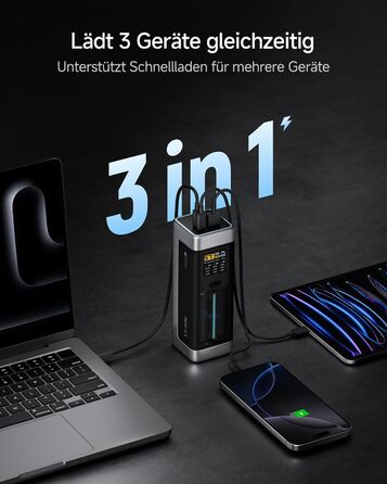 Power Bank CUKTECH 20: 25000mAh, 140W, PD3.1, 3 порти, цифровий дисплей, для ноутбуків, MacBook, Xiaomi, Galaxy, iPhone