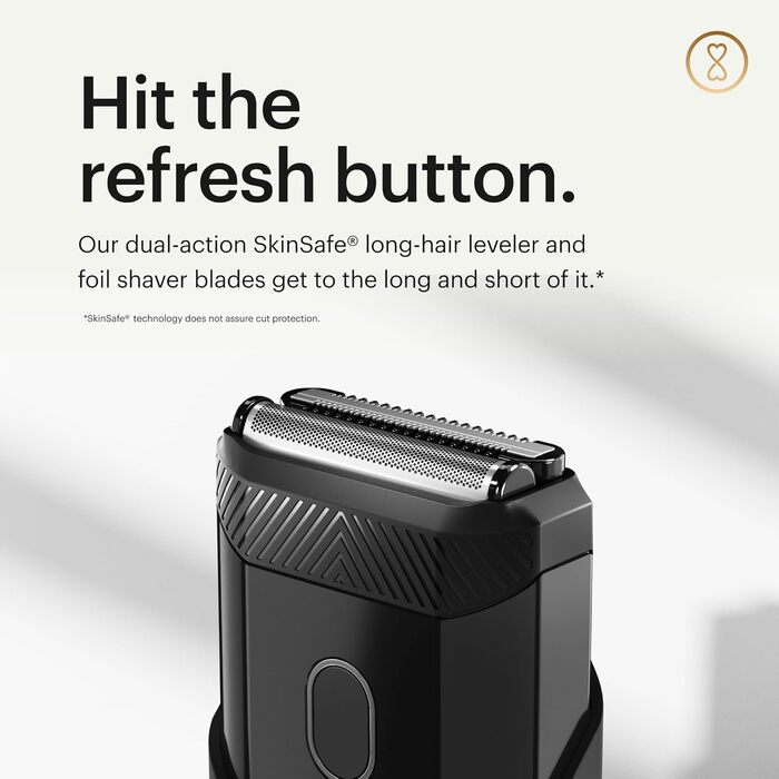 The Handyman™ by MANSCAPED®: Travel Shaver, Lightweight Rechargeable Electric Shaver with USB-C Charging Cable for On-the-Go, Washable, with Long Hair Trimmer and Foil Shaver Head.