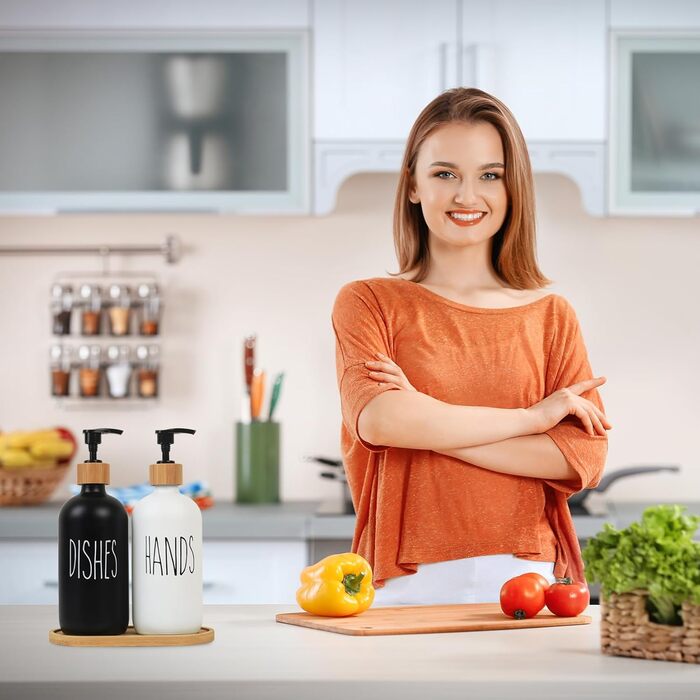 4 флакони для шампуню, мила та гелю для душу, 500 мл, багаторазові, з дозатором, для шампуню, кондиціонера, гелю для душу, наклейки (Boston-lotion)