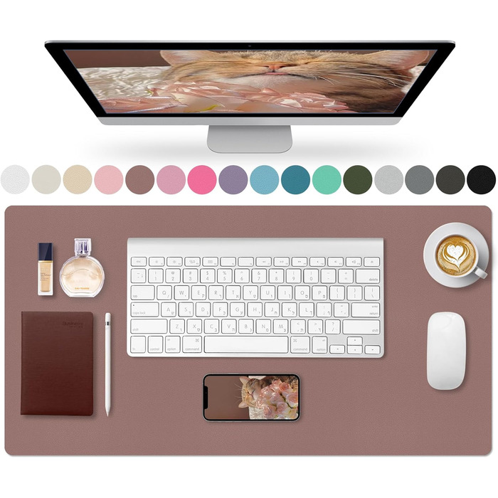 Підкладка під мишу для столу 80x40 см з PU-шкіри, легко очищається, захист столу від подряпин, антиковзаюча підкладка для офісу та дому