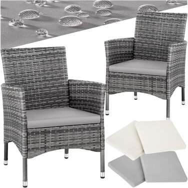 Tectake 2-Piece Poly Rattan Garden Chair Set