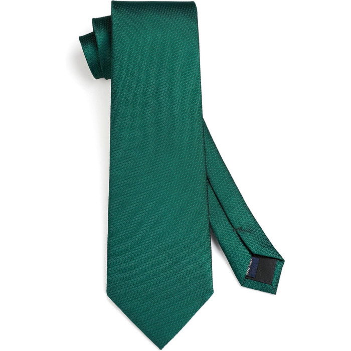 HISDERN Комплект краватки для весілля: краватка в клітинку, нагрудна хустинка, краваткова застібка, ґудзики для краватки (темно-зелений)