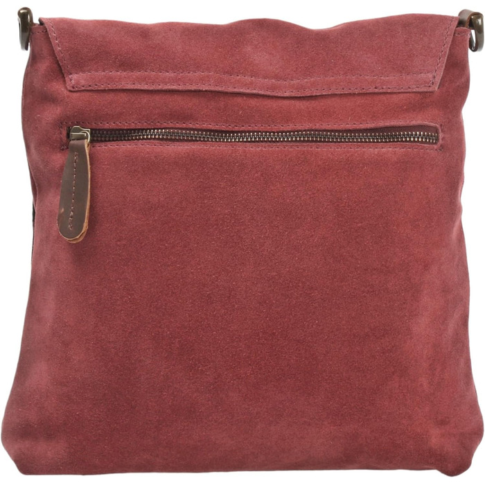 Сумка жіноча LE CONI через плече з натуральної замші Bordeaux/Brown (29x29x6 см) LE3027-VL