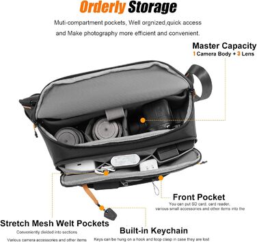 Чохол для камери Cwatcun: водостійкий, з кріпленням для штатива, для фотографів, чорний