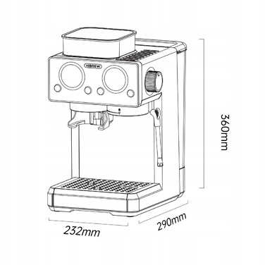 Ріжкова кавомашина HiBREW H20, 1350 Вт, чорна