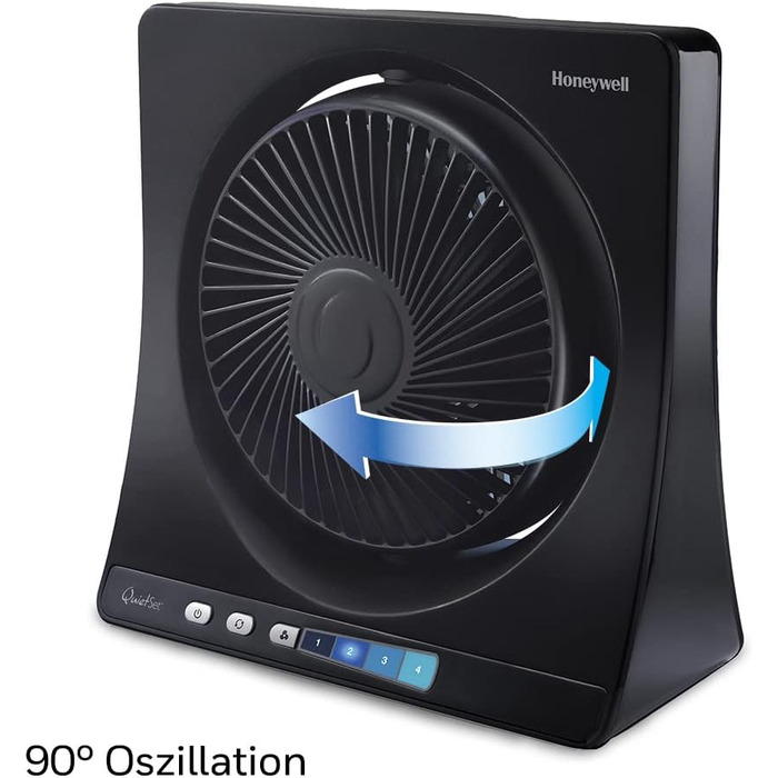 Вентилятор Honeywell QuietSet Tower HT354 - Турбо вентилятор для дому, 5 швидкостей, осциляція 80°, таймер, пульт ДК