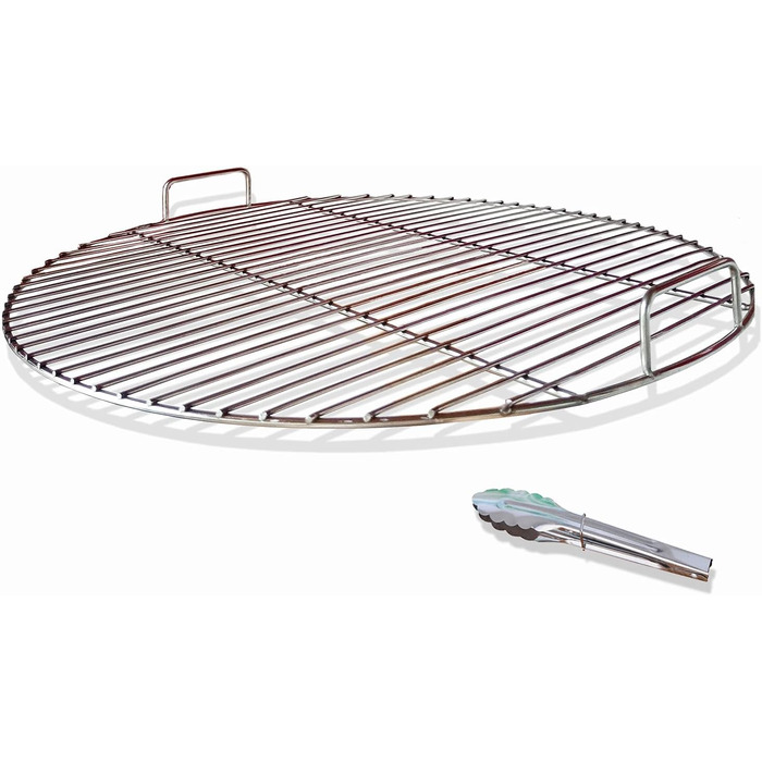 Нержавійна решітка для гриля 304, діаметр 54.5 см, для вугільних грилів 57 см (Weber), замінна решітка для кулькових грилів, з кліпсами для гриля