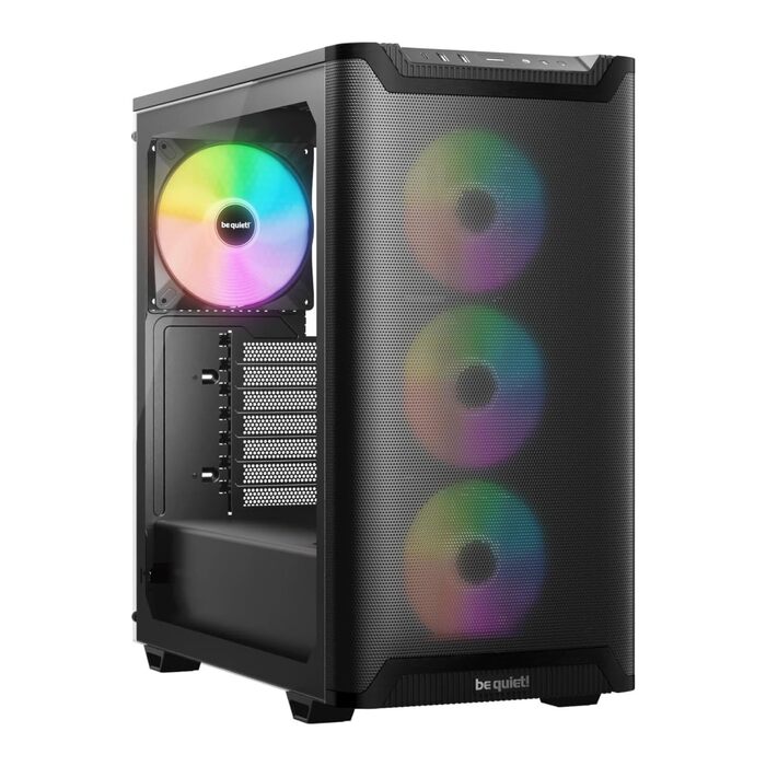 Корпус для ПК be quiet! Pure Base 501 LX (чорний) з 2 вентиляторами Pure Wings 3 140mm PWM, USB 3.2 Gen 2 Type-C, підтримкою вертикальної установки відеокарти