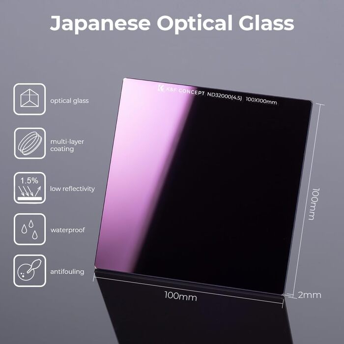 Набір фільтрів K&F Concept Nano-X: квадратний фільтр, тримач, адаптерні кільця (ND32000)