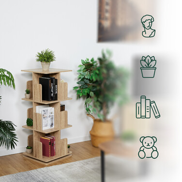 Relaxdays Corner Bookshelf with Wood-Look Finish