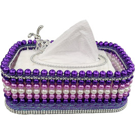 Makeup Tissue Box, Cosmetic Tissue Box, Standard Fashion Tissue Box, Cosmetic Tissue Box, Facial Tissue Dispenser, Cosmetic Tissues Tissue Box for Dining Room Bedroom Office (Purple)