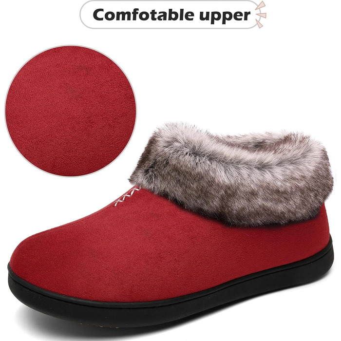 Тапочки жіночі зимові Mishansha, антиковзаючі, з піною пам'яті, плюшеві, розмір 36-43 EU, червоні