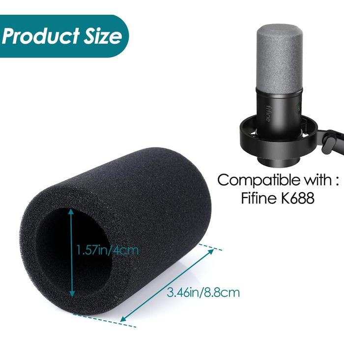 FIFINE K688 Тримач для мікрофона на підставці – кріплення для мікрофона з гнучким регулюванням, сумісний з FIFINE Recording XLR/USB мікрофонами, з кабелеутримувачами, для запису звуку, настільний, YOUSHARES