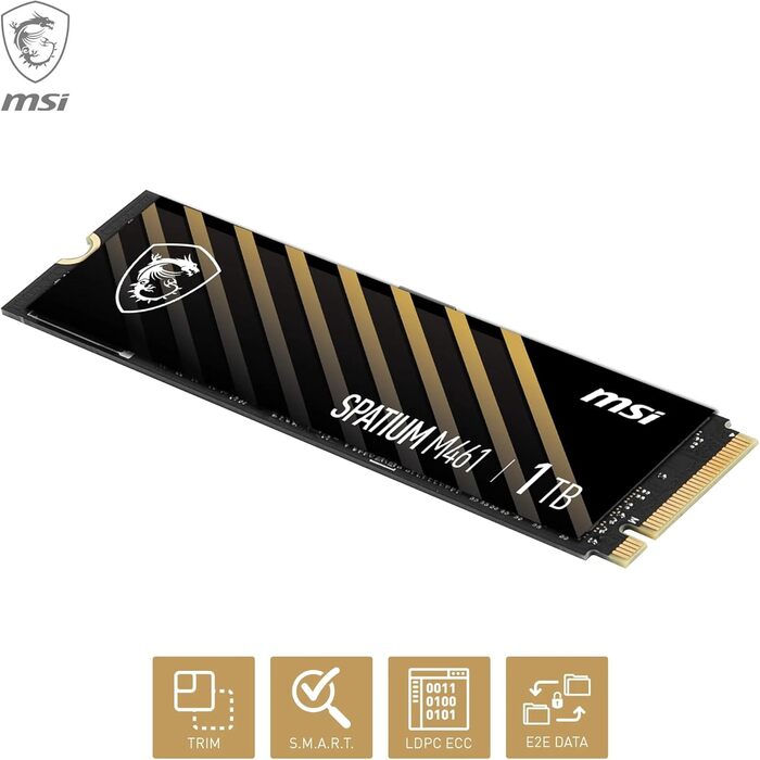 SSD накопичувач MSI Spatium M461 PCIe 4.0 NVMe M.2 1TB - високошвидкісний SSD для ігор та роботи