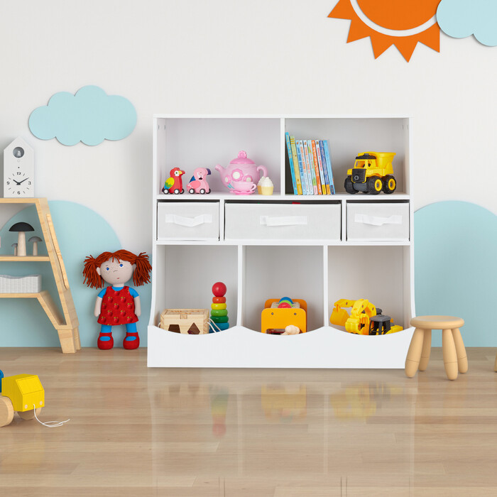 Relaxdays Children's Shelving Unit, 8 Compartments