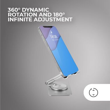 Підставка для ноутбука та планшета Mars Gaming MA-RSN, до 17 дюймів, регулювання висоти та кута нахилу, 360° обертання, сталева конструкція, неслизькі підкладки, складана портативна конструкція, сріблястий колір