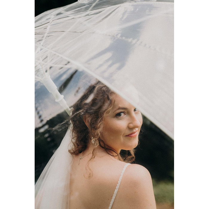 Montagsliebe Transparent Wedding Umbrella - Large 124cm Clear Parasol for Couples