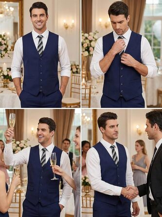 Жилет чоловічий COOFANDY для ділового стилю, Slim Fit, темно-синій, розмір S