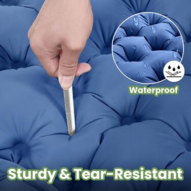 ROPODA Self-Inflating Camping Mat with Pillow & Foot Pump - Lightweight Waterproof Sleeping Pad for Outdoor, Camping & Hiking