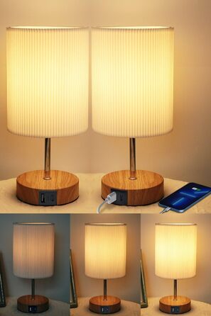 Торшер настільний з кабелем, торшер сенсорний з регулюванням яскравості, 3 рівні освітлення, настільна лампа для робочого столу, мінімалістична торшер для спальні, вітальні, подарунок (циліндр A+C-2 шт)