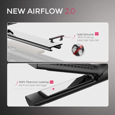 TYMO Airflow: Випрямляч та завивачка для волосся 2-в-1 з іонізацією, 32 мм, чорний