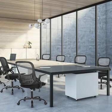 Ергономічне крісло для офісу Sweetcrispy з підйомними підлокітниками, регульованою висотою та функцією гойдання до 120° - чорний (18.5'D x 20.08'W x 41.3'H)