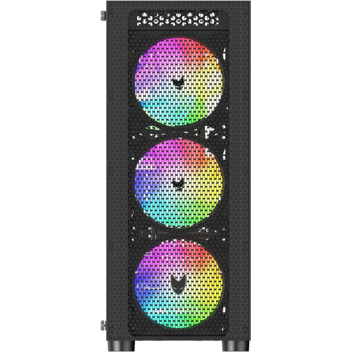 Корпус для ПК Oversteel AZURITE, сумісний з ATX/Micro ATX/ITX, 120мм RGB вентилятор, Mesh-фасад, фільтри пилу, загартоване скло, USB 3.0, білий/чорний