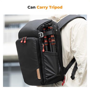 Рюкзак для фотокамери K&F Concept Alpha, 25L, чорний/червоний, з відділенням для 16-дюймового ноутбука, сумісний з Canon/Nikon/Sony/DJI Mavic