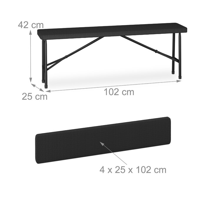 Relaxdays 3-piece folding beer garden set