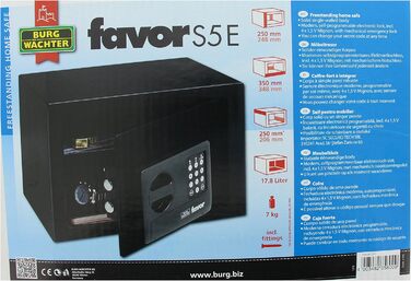 Торговий сейф Burg Wächter Favor S3 E з кодовим замком, чорний (250 x 350 x 250 мм), електронний, однотуровий