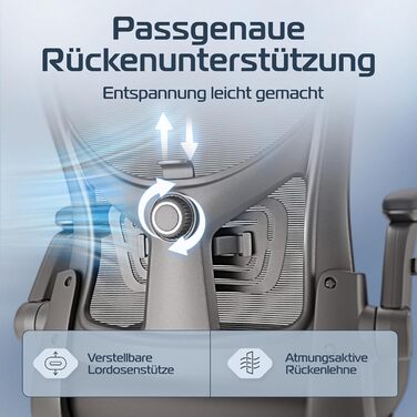 Ергономічне крісло SmartSeat для офісу та дому | Регульоване, 150 кг, Чорний | Комп'ютерне, ігрове крісло | Smartseat