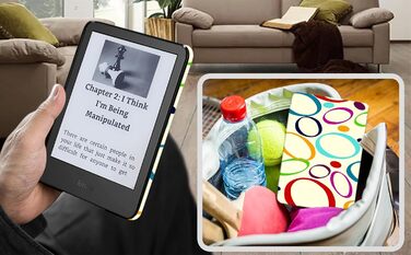 Чохол TOKILO для Kindle 6 (11-те покоління 2024/2022), PU-шкіра, авто-вкл/викл, чорний (6-кольоровий круг)